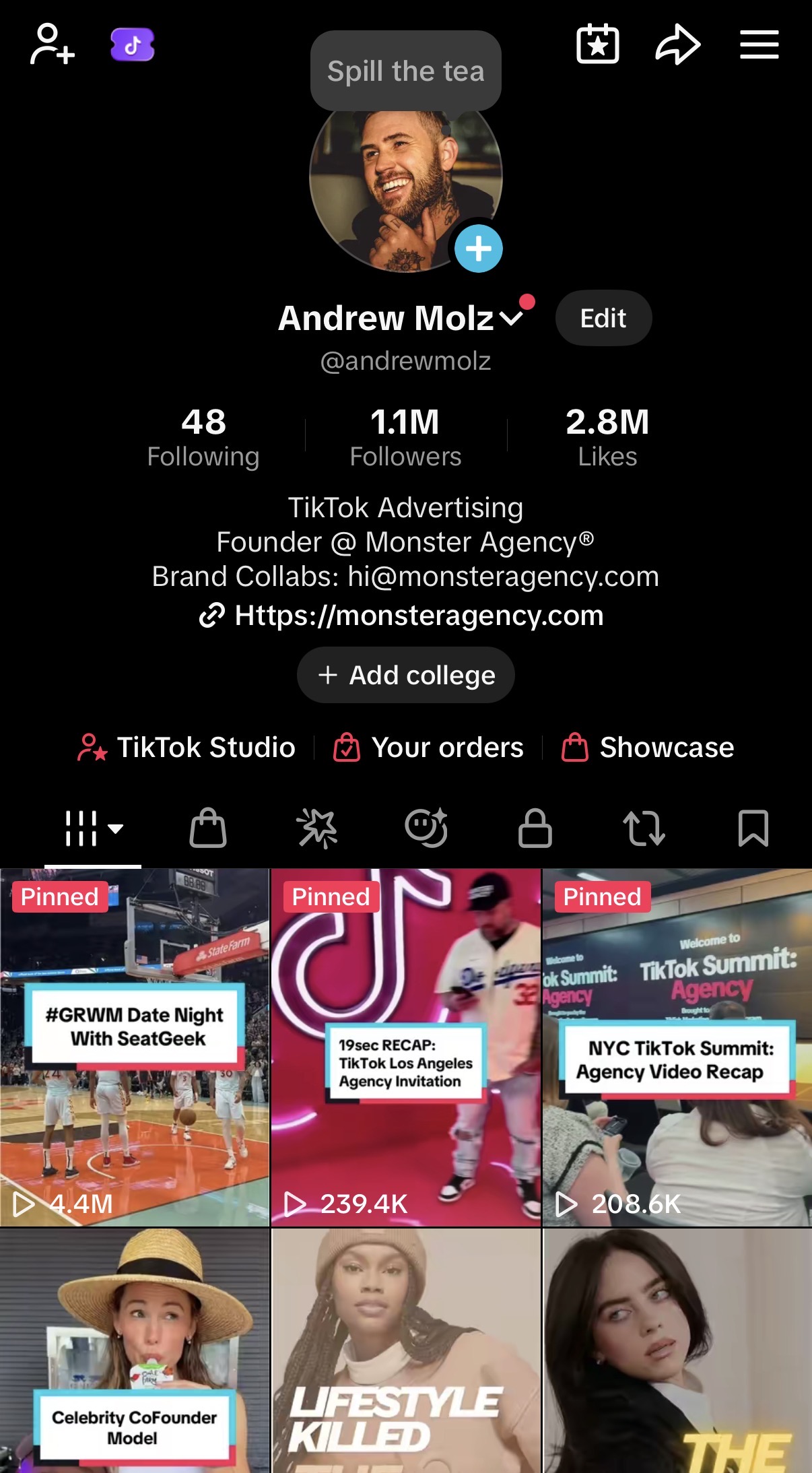 @andrewmolz on TikTok — 1.1M followers, 2.8M likes